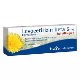 LEVOCETIRIZIN beta 5 mg plėvele dengtos tabletės, 6 vnt
