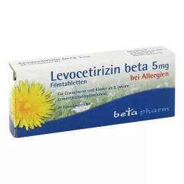 LEVOCETIRIZIN beta 5 mg plėvele dengtos tabletės, 20 vnt