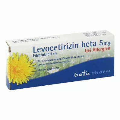 Levocetirizine beta 5 mg plėvele dengtos tabletės, 20 vnt