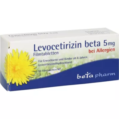 LEVOCETIRIZIN beta 5 mg plėvele dengtos tabletės, 50 vnt