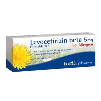 Levocetirizine beta 5 mg plėvele dengtos tabletės, 50 vnt Levocetirizine beta 5 mg plėvele dengtos tabletės, 50 vnt