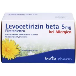 LEVOCETIRIZIN beta 5 mg plėvele dengtos tabletės, 100 vnt