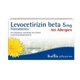 LEVOCETIRIZIN beta 5 mg plėvele dengtos tabletės, 100 vnt