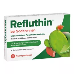 REFLUTHIN nuo rėmens kramtomosios tabletės vaisiai, 16 vnt