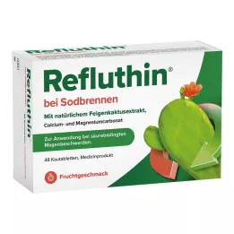 REFLUTHIN nuo rėmens kramtomosios tabletės vaisiai, 48 vnt
