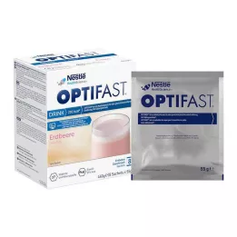 OPTIFAST Gėrimo braškių milteliai, 8X55 g