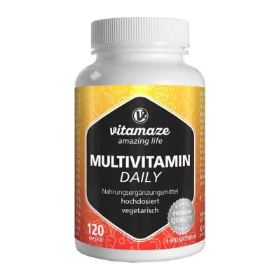 MULTIVITAMIN DAILY be jodo vegetariškos kapsulės, 120 vnt