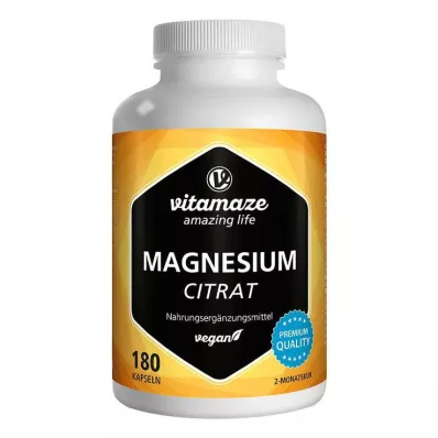 MAGNESIUMCITRAT 360 mg veganiškos kapsulės, 180 vnt