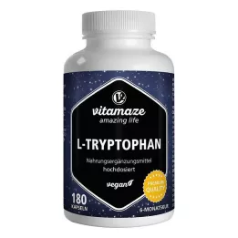 L-TRYPTOPHAN 500 mg didelės dozės veganiškos kapsulės, 180 kapsulių