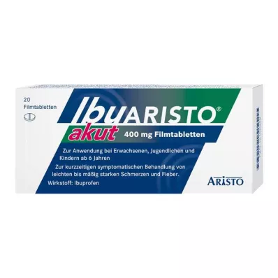 IBUARISTO ūmios 400 mg plėvele dengtos tabletės, 20 vnt