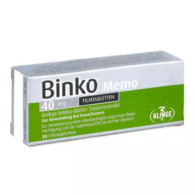 Binko Memo 40 mg plėvele dengtos tabletės (30 vnt.) Binko Memo 40 mg plėvele dengtos tabletės (30 vnt.)