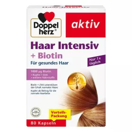 DOPPELHERZ Hair Intensive+Biotin kapsulės, 80 kapsulių