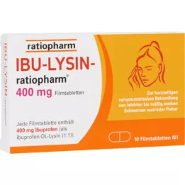 IBU-LYSIN-ratiopharm 400 mg plėvele dengtos tabletės, 10 vnt