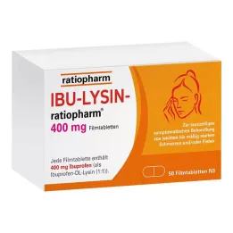 IBU-LYSIN-ratiopharm 400 mg plėvele dengtos tabletės, 50 vnt