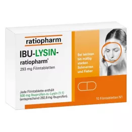 IBU-LYSIN-ratiopharm 293 mg plėvele dengtos tabletės, 10 vnt