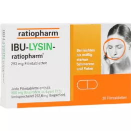 IBU-LYSIN-ratiopharm 293 mg plėvele dengtos tabletės, 20 vnt