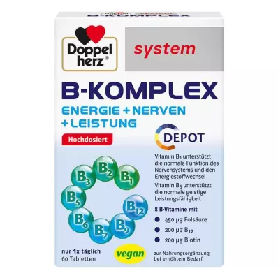 DOPPELHERZ B-komplekso sistemos tabletės, 60 vnt