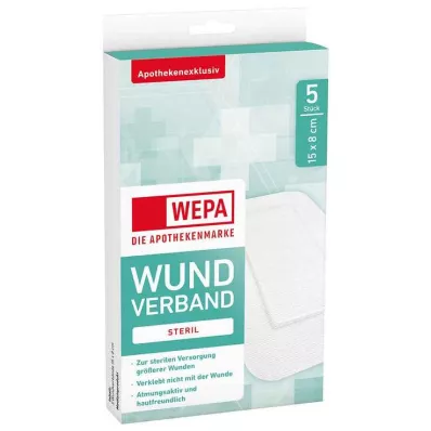 Wepa žaizdų tvarstis 8x15 cm sterilus, 5 vnt