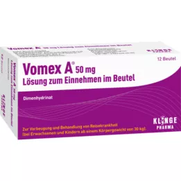 VOMEX 50 mg geriamasis tirpalas paketėlyje, 12 vnt