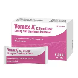 VOMEX 12,5 mg pediatrinis geriamasis tirpalas paketėlyje, 12 vnt