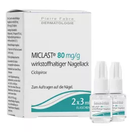 MICLAST 80 mg/g nagų lako, kurio sudėtyje yra veikliosios medžiagos, 2X3 ml