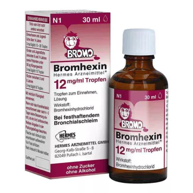 Bromhexine HERMES Medicines® 12 mg/ml lašai, 30 ml
