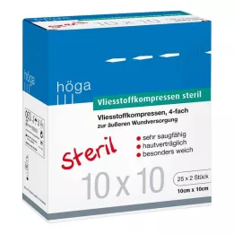 VLIESSTOFF-KOMPRESSEN sterilūs 10x10 cm keturkampiai, 25X2 vnt