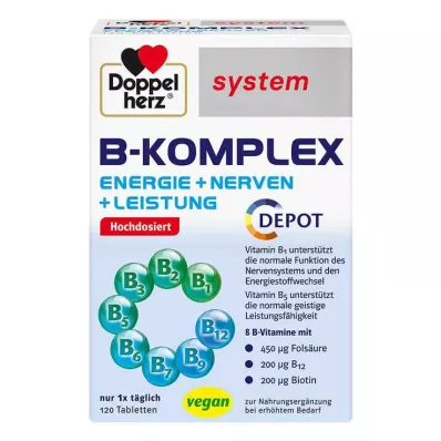 DOPPELHERZ B-komplekso sistemos tabletės, 120 vnt
