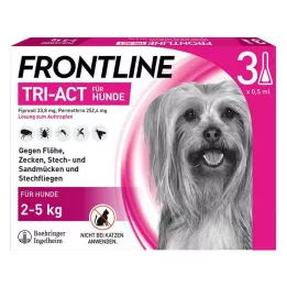 FRONTLINE Tri-Act skystas tirpalas šunims 2-5 kg, 3 vnt
