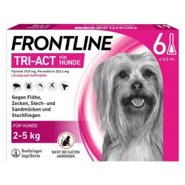 FRONTLINE Tri-Act tirpalas, skirtas lašinti 2-5 kg šunims, 6 vnt