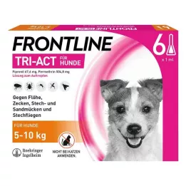 FRONTLINE Tri-Act tirpalas, skirtas lašinti 5-10 kg šunims, 6 vnt