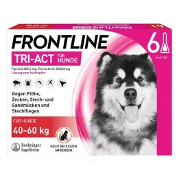 FRONTLINE Tri-Act tirpalas, skirtas lašinti šunims, sveriantiems 40-60 kg, 6 vnt