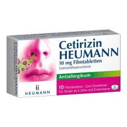 CETIRIZIN Heumann 10 mg plėvele dengtos tabletės, 10 vnt