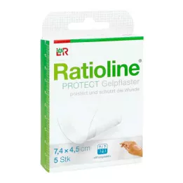 RATIOLINE apsauginiai geliniai pleistrai 4,5x7,4 cm, 5 vnt