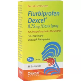 FLURBIPROFEN Dexcel 8,75 mg/Dos.purškalas į burnos ertmę, 15 ml