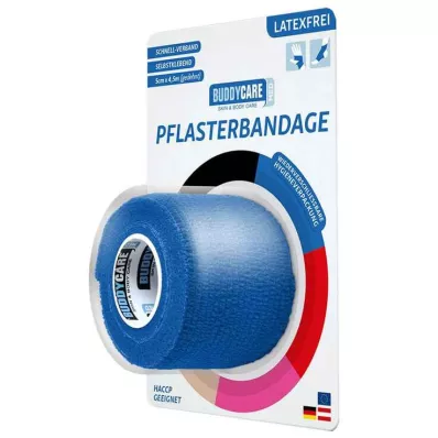 PFLASTERBANDAGE be latekso BUDDYCARE MED mėlyna, 1 vnt