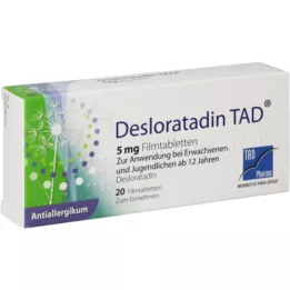 DESLORATADIN TAD 5 mg plėvele dengtos tabletės, 20 vnt