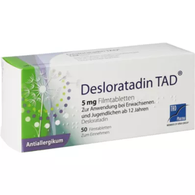 DESLORATADIN TAD 5 mg plėvele dengtos tabletės, 50 vnt