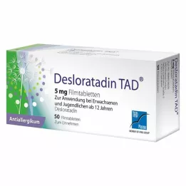 DESLORATADIN TAD 5 mg plėvele dengtos tabletės, 50 vnt