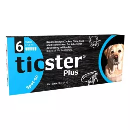TICSTER Plus spot-on tirpalas vyresniems nei 25 kg šunims, 6X4,8 ml