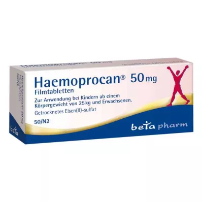 Haemoprocan 50 mg plėvele dengtos tabletės (50 vienetų)