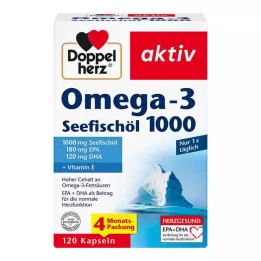 DOPPELHERZ Omega-3 jūros žuvų taukai 1000 kapsulių, 120 kapsulių