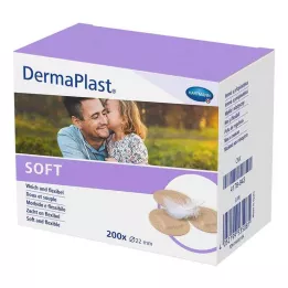 DERMAPLAST SOFT Dėmių tinkas apvalus 22 mm, 200 vnt