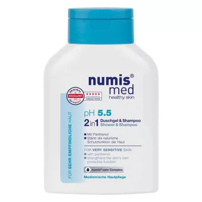 NUMIS med pH 5,5 2in1 dušo želė &amp; šampūnas, 200 ml