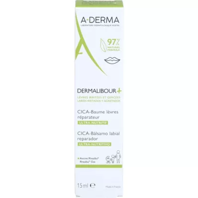 A-DERMA DERMALIBOUR+ CICA Lūpų balzamas, 15 ml