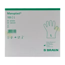 Manuplast vienkartinės pirštinės PE dydis L, 100 vnt