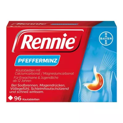 Rennie kramtomosios tabletės, 96 vnt Rennie kramtomosios tabletės, 96 vnt