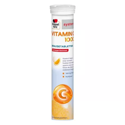 DOPPELHERZ Vitaminas C 1000 sisteminių putojančių tablečių, 40 vnt