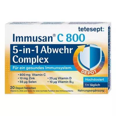 Tetesept Immusan C 800 5in1 Defense Complex tabletės, 20 vnt