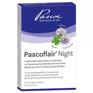 PASCOFLAIR Naktinės dengtos tabletės, 30 vnt